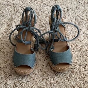 Merona Denim Blue Espadrille Wedges